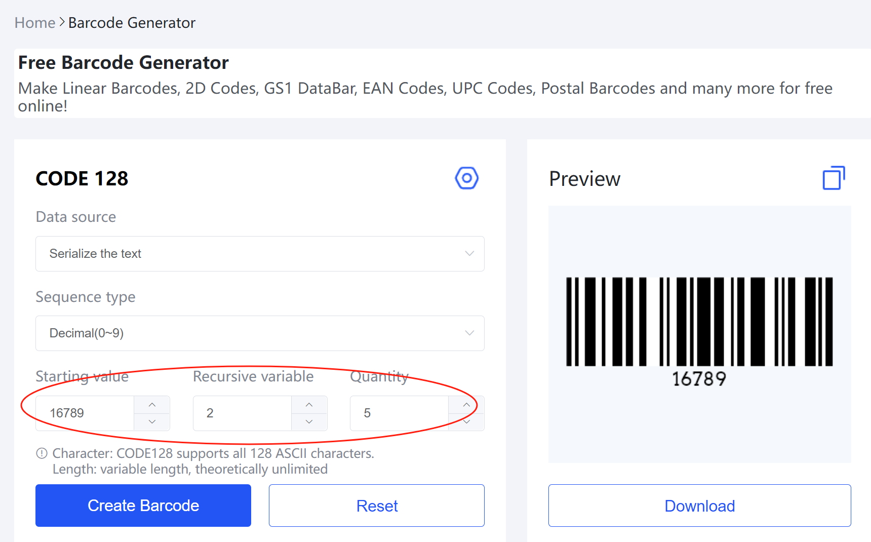 Configuración del Código de barras. PNG