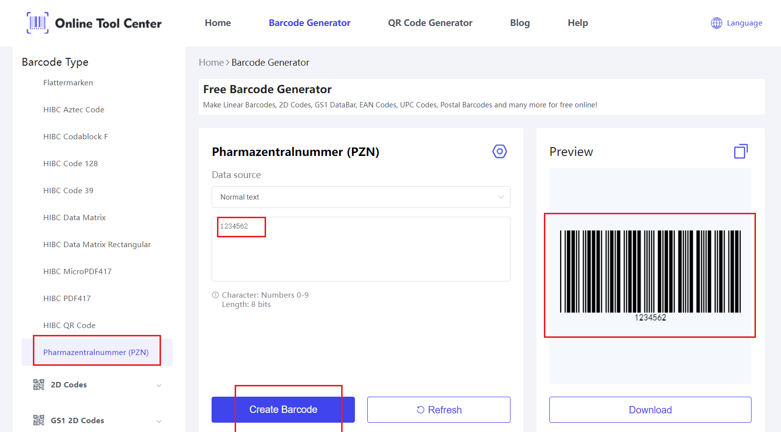 Generador de código de barras pharmazen tralnummer. PNG