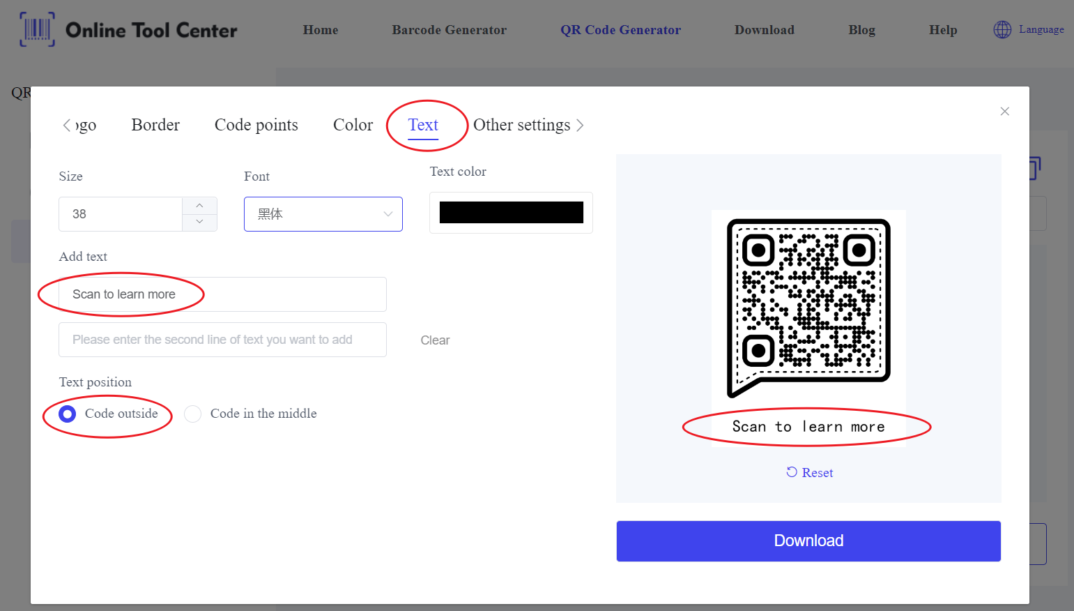 Crear un código QR con llamada a la acción. PNG