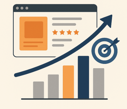 Gráfico de crecimiento de optimización de listados de amazón