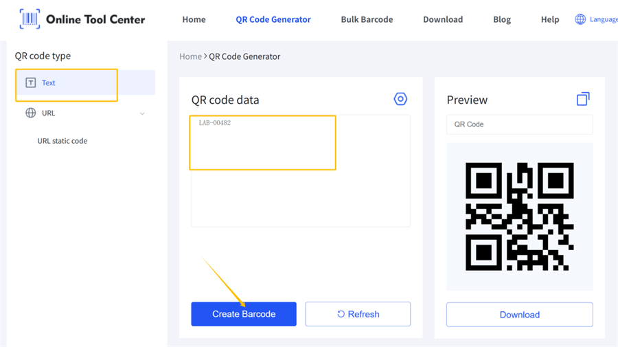 Convertir texto en c&oacute;digo QR