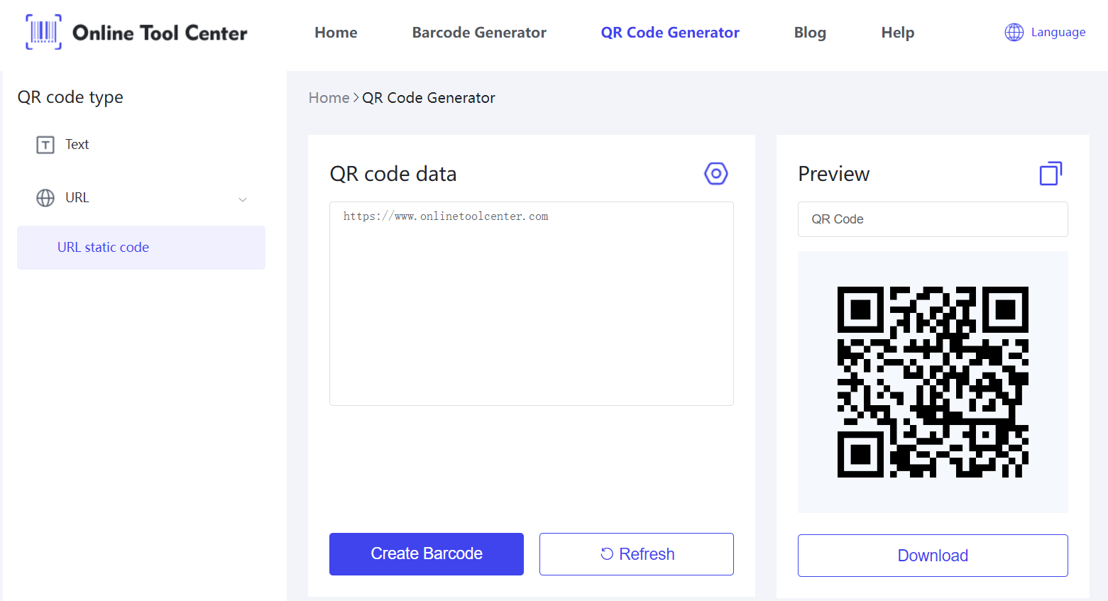 Un generador de código QR estático. PNG