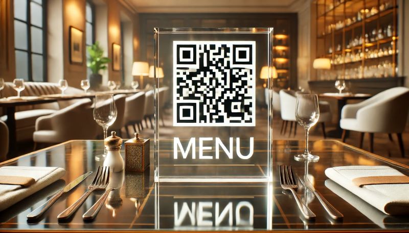 Código QR de vidrio del restaurante. jpg