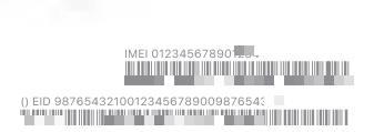 Número IMEI en la etiqueta del Código de barras del iphone. PNG