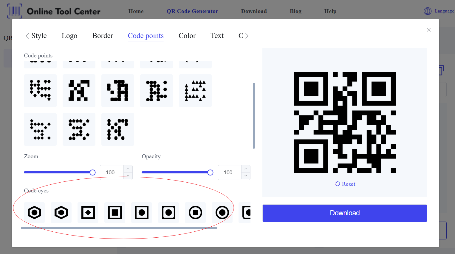 Generar modo buscador de código qr. PNG