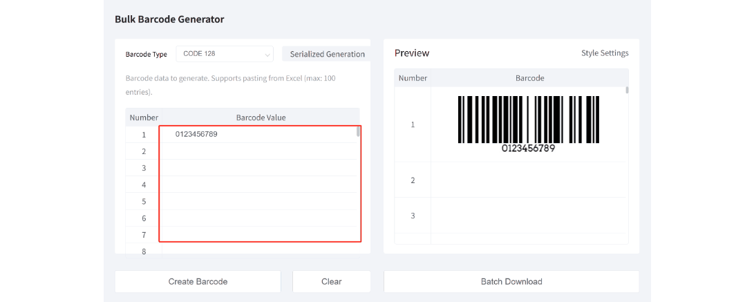 bulk barcode generation.gif generación de códigos de barras a granel.gif