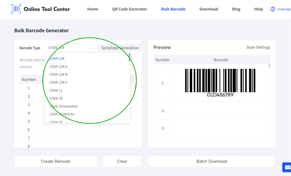 bulk barcode generator generador de códigos de barras a granel