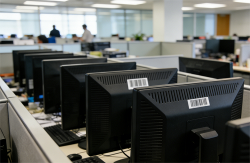 c&oacute;digos de barras en etiquetas de activos