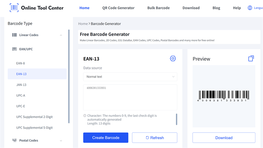 Generaci&oacute;n de c&oacute;digos de barras GTIN 13