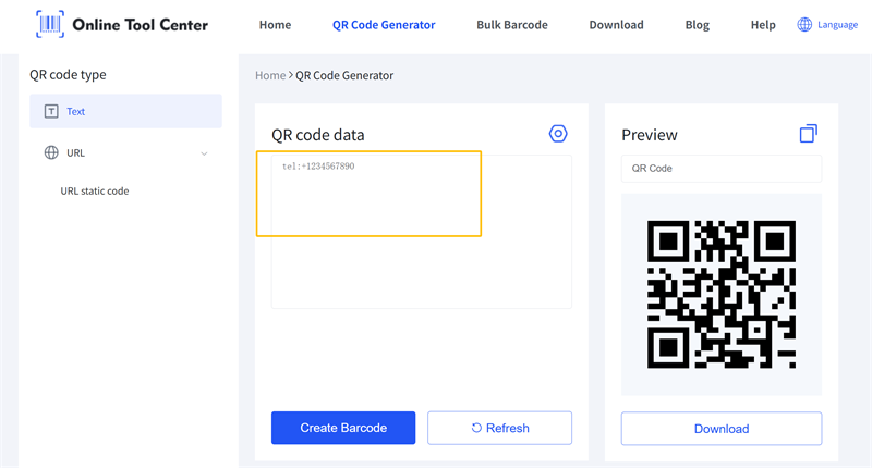 Crear un c&oacute;digo QR para un n&uacute;mero de tel&eacute;fono