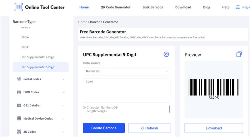 erate UPC suplementario de 5 d&iacute;gitos