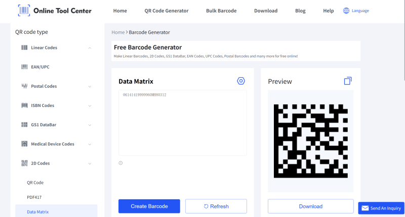 erate UID C&oacute;digo de la matriz de datos