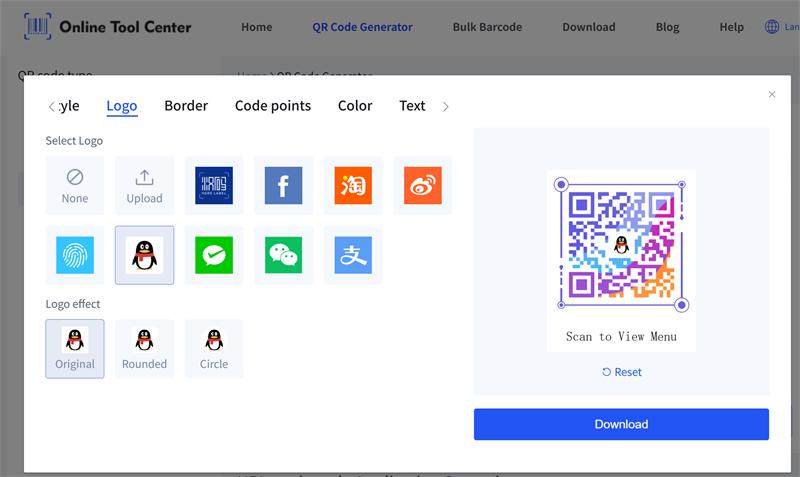 c&oacute;digo qr del men&uacute;