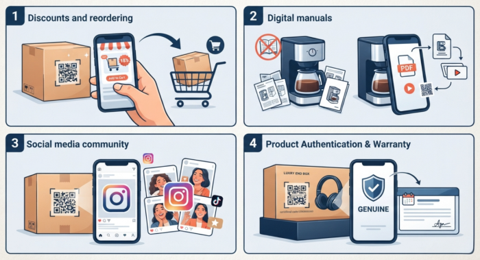 ideas de pegatinas de c&oacute;digo qr en el paquete del producto