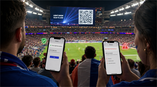 escanear c&oacute;digo qr en un partido de la Copa del Mundo