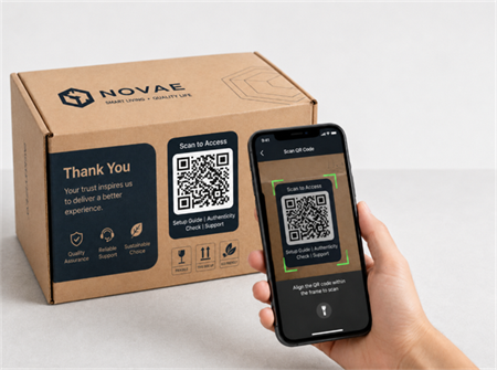 escanear c&oacute;digo qr en la caja de embalaje