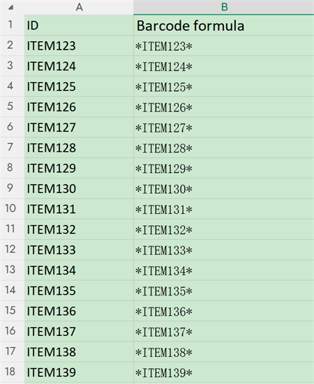 asset id excel Id de activo excel
