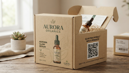 qr code on product packagi Código qr en el paquete del producto